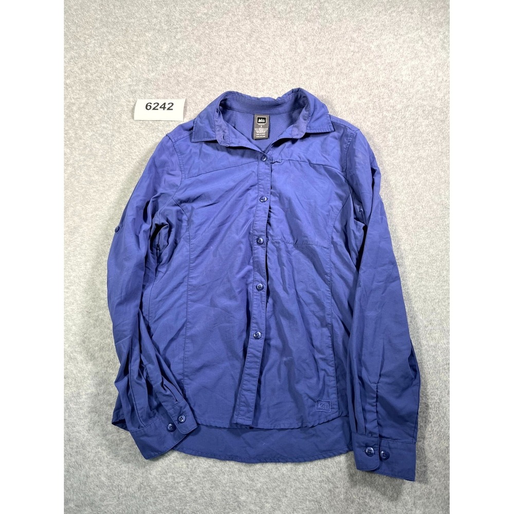 REI Sahara Shirt Womens S Purple Tactel Nylon Collared‎ Button Up Hiking Outdoor